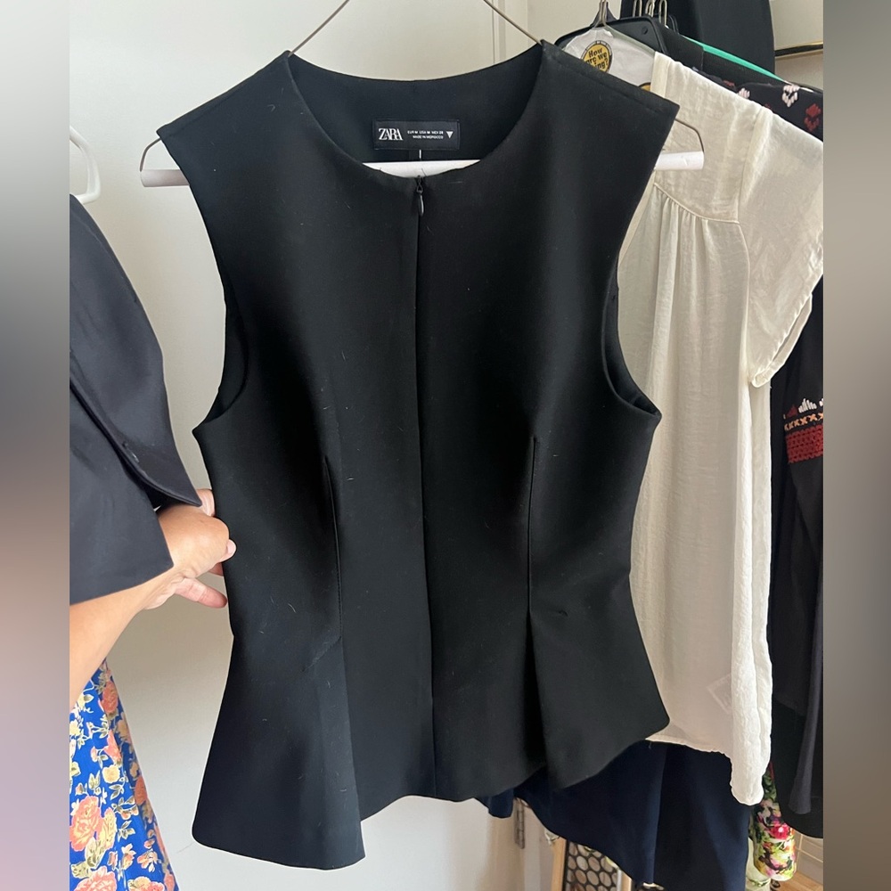 Zara Black Peplum Top